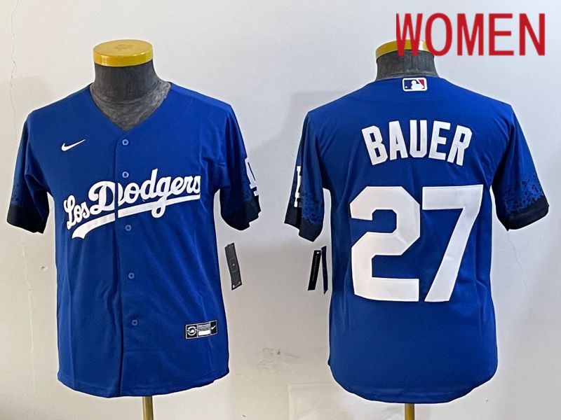 Women Los Angeles Dodgers #27 Bauer Blue City Edition Nike 2024 MLB Jersey